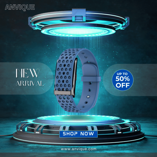Anvique Smart Fitness Bands Blue Silicone, Smart fitness band, q2 tracker