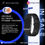 Anvique Q2 Smart Health Wristband, Wearable Activity & Fitness Tracker, 120+ Sports Modes, All-Day Continuous Monitoring, Heart Rate Tracking, Improve Sleep, Wellness with free App black